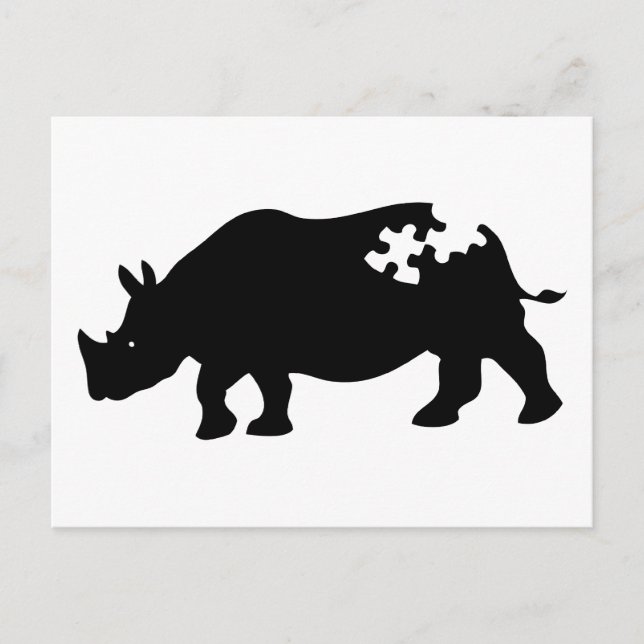 Postal Postcard Rhino (Anverso)