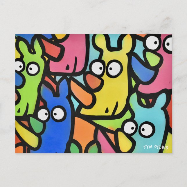 Postal Postcard RHINOS GRAFFITI (Anverso)