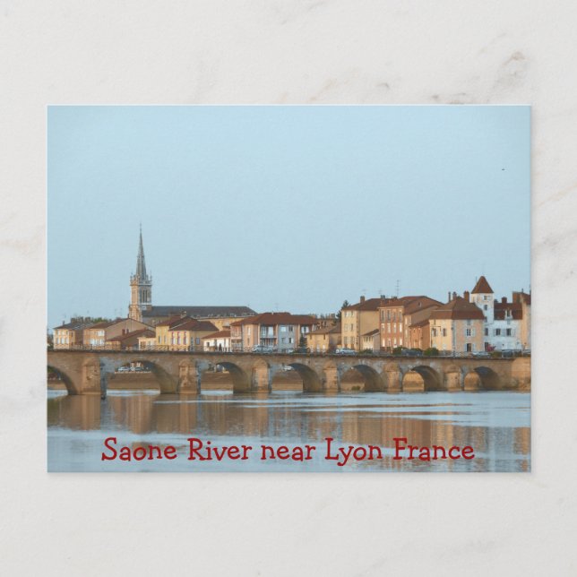 Postal POSTCARD - Río Saone cerca de Lyon Francia (Anverso)