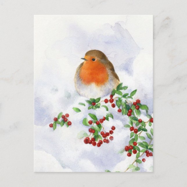 Postal Postcard - Robin Navidades (Anverso)