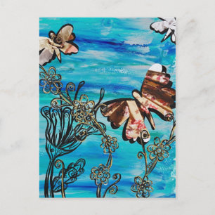 Postal Postcard Rosa de mariposa