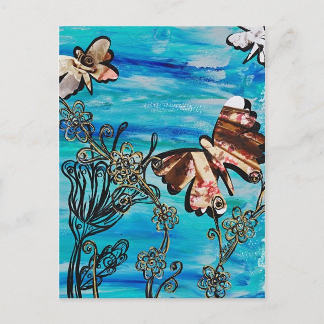 Postal Postcard Rosa de mariposa (Anverso)