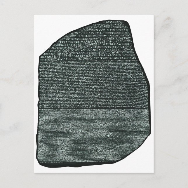 Postal Postcard Rosetta Stone Anciano Jeroglífico Egipcio (Anverso)