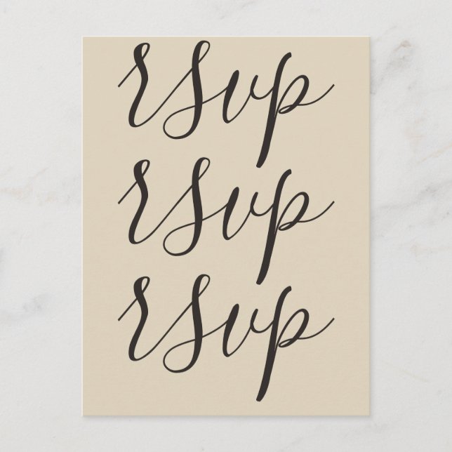 Postal Postcard "rsvp" elegante y sofisticado (Anverso)