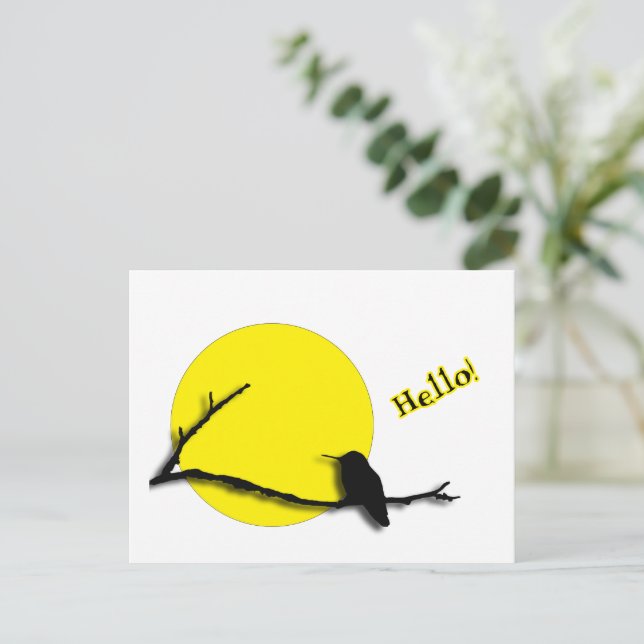 Postal Postcard - Saludos de Hummingbird (Anverso de pie)