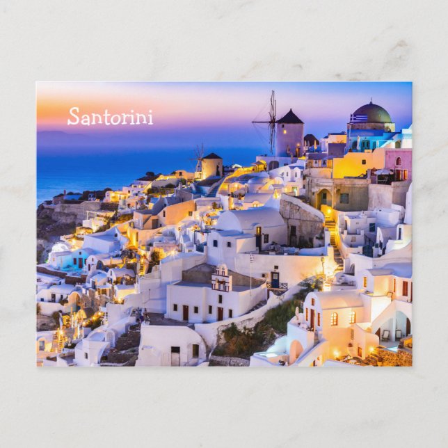 Postal Postcard Santorini Grecia (Anverso)