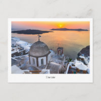 Postcard Santorini Sunset, Grecia, Islas Griegas