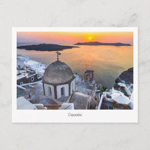 Postal Postcard Santorini Sunset, Grecia, Islas Griegas