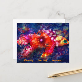 Postal Postcard - Simbolismo sinóptico de peces dorados