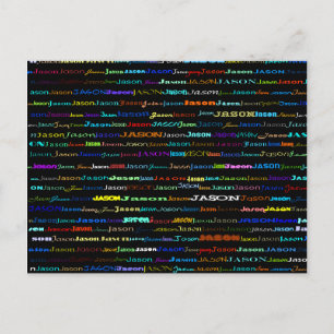 Postal Postcard sobre el diseño del texto de Jason