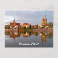 Postcard sobre las reflexiones del río Wroclaw