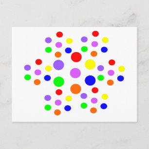 Postal Postcard sobre los puntos florales del arco iris