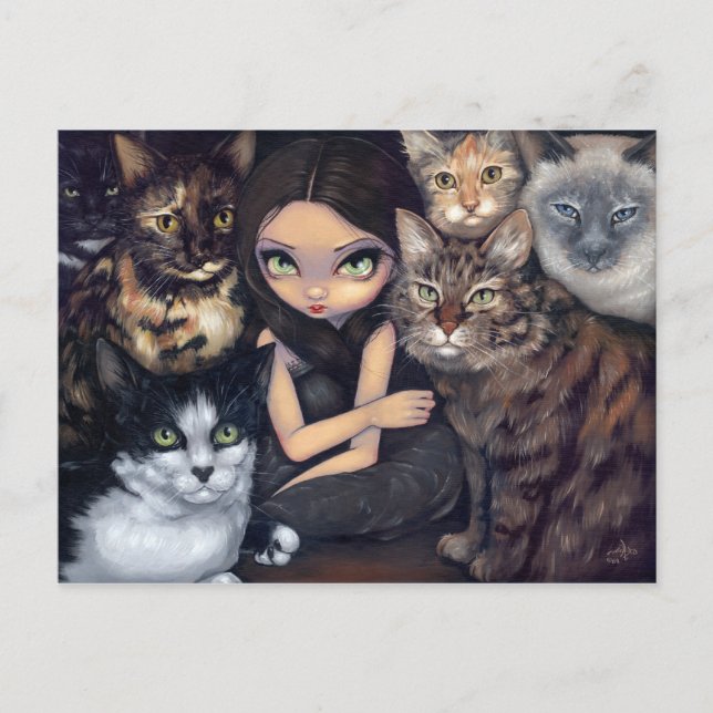 Postal Postcard sobre "Todo se trata de los gatos" (Anverso)