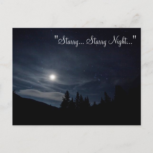 Postal POSTCARD ~ "Starry... Noche estrellada..." (Anverso)