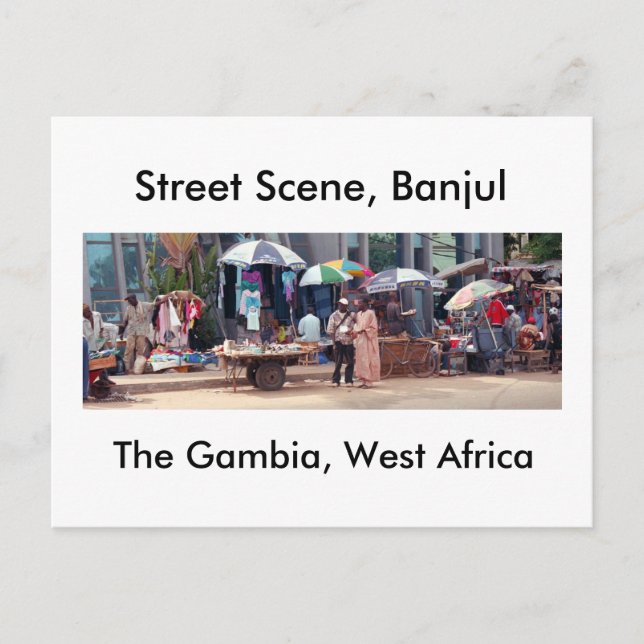 Postal Postcard, Street Scene, Banjul (Anverso)