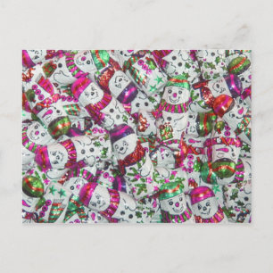 Postal Postcard Sweet Snowmen horizontal