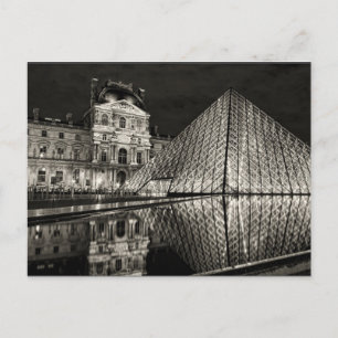 Postal Postcard The Louvre Pyramid In Black/White Paris