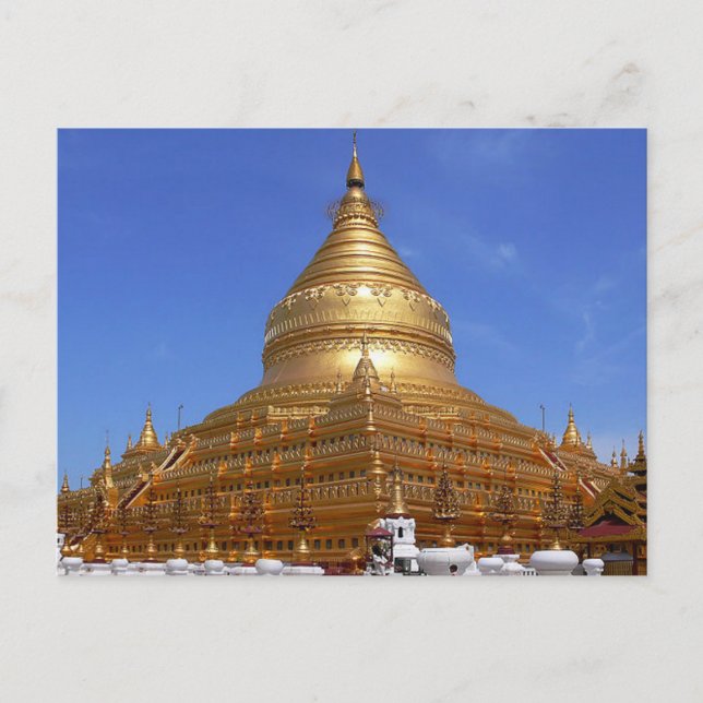 Postal Postcard The Shwezigon Pagoda, Myanmar Burma (Anverso)