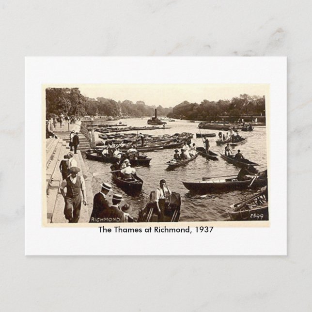 Postal Postcard, The Thames at Richmond, 1937 (Anverso)