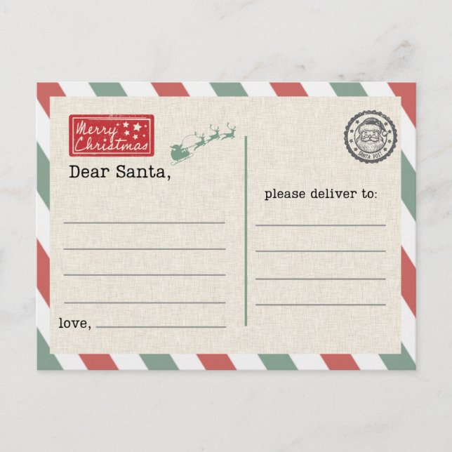 Postal Postcard to Santa Claus (Anverso)