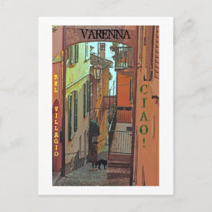 Postal postcard/VARENNA, ITALIA/HERMOSO PUEBLO/CIAO!
