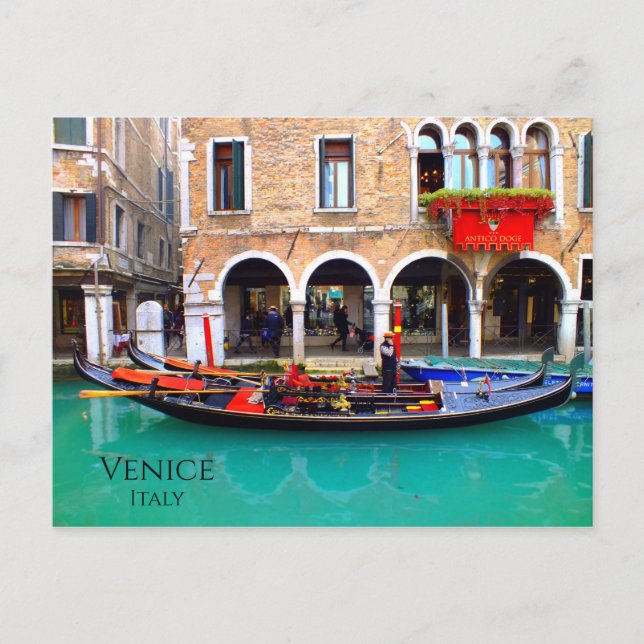 Postal Postcard veneciano Gondoliers (Anverso)