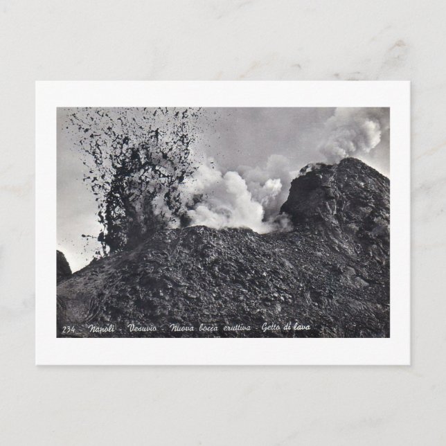 Postal Postcard, Vesubio Eruptor (Anverso)