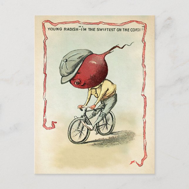 Postal Postcard victoriano de bici (Anverso)