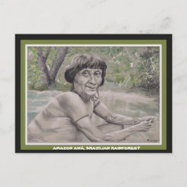 Postal Postcard w orig. arte, anciano de la selva tropica