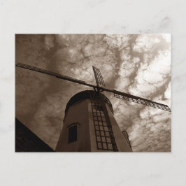 Postal Postcard ~ Windmill Sails Against Clous ~ Sepia
