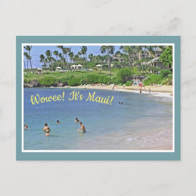 Postal Postcard/ "¡WOWEE! ¡SON LOS ÁRBOLES MAUI!/BEACH&PA (Anverso)