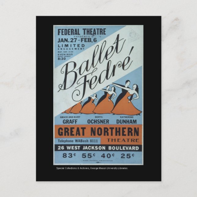 Postal Postcard-WPA Chicago-Ballet Fedre (Anverso)