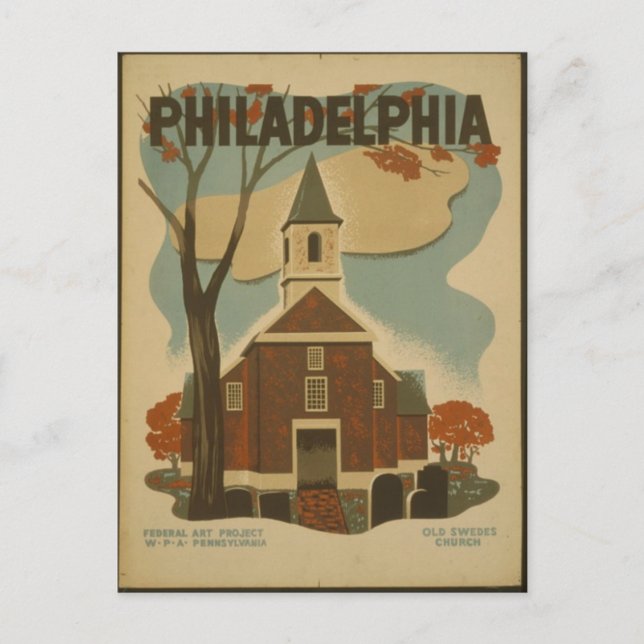 Postal Postcard-WPA-Filadelfia (Anverso)