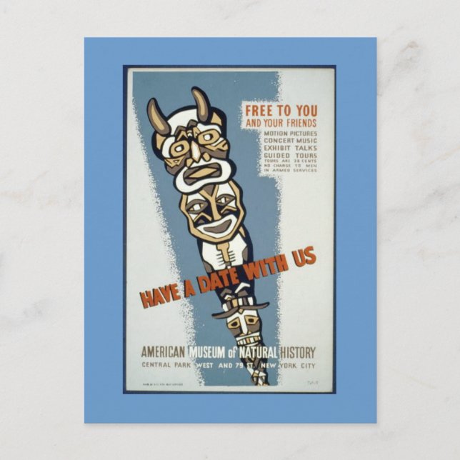 Postal Postcard-WPA-Ten Una Fecha Con Nosotros (Anverso)