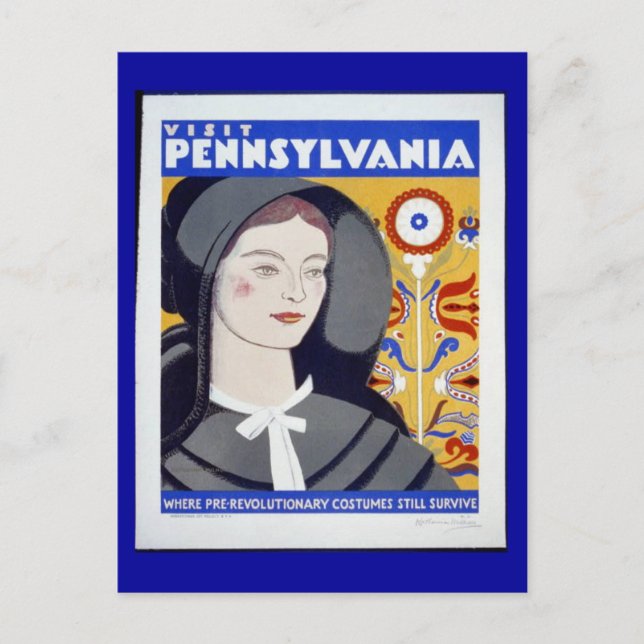 Postal Postcard-WPA-Visite Pennsylvania (Anverso)