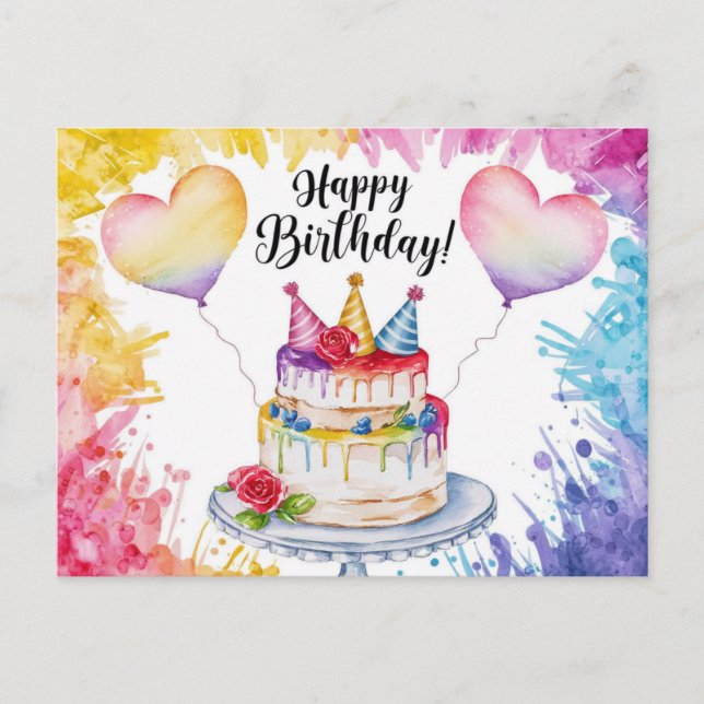 Postal Postcards Happy Birthday Gateau (Anverso)