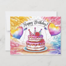 Postcards Happy Birthday Gateau 10