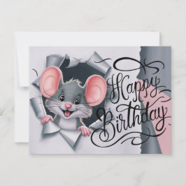 Postal Postcards Happy Birthday Souris 02