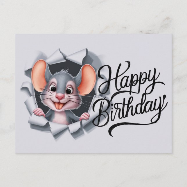 Postal Postcards Happy Birthday Souris 03 (Anverso)
