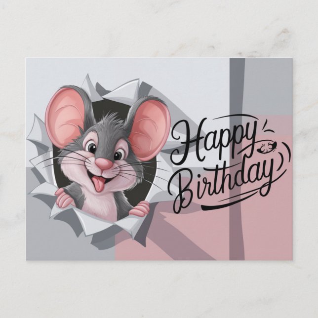 Postal Postcards Happy Birthday Souris 04 (Anverso)