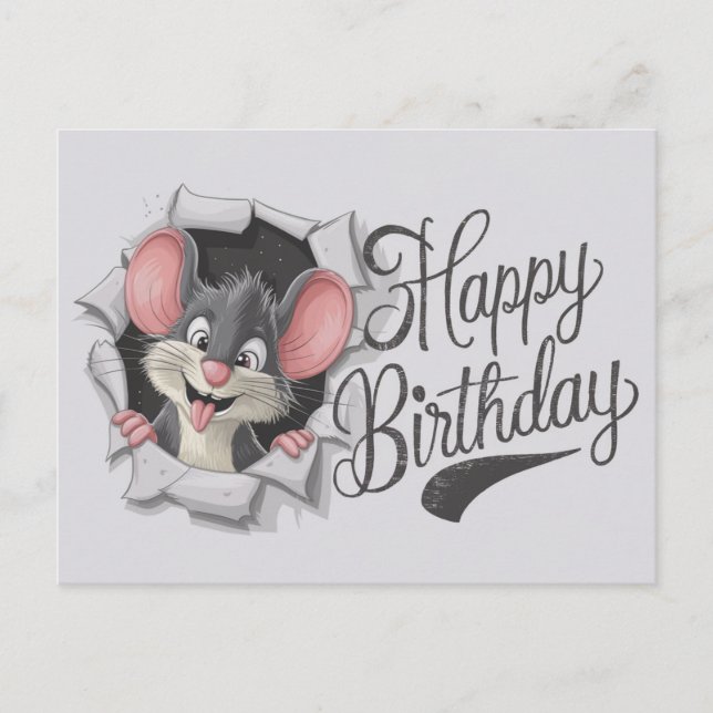 Postal Postcards Happy Birthday Souris 07 (Anverso)