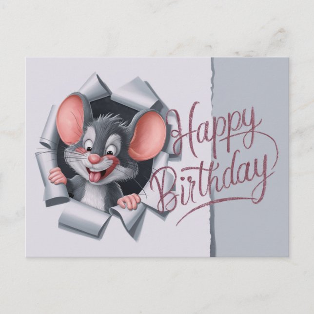 Postal Postcards Happy Birthday Souris 09 (Anverso)