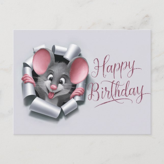 Postal Postcards Happy Birthday Souris 10 (Anverso)