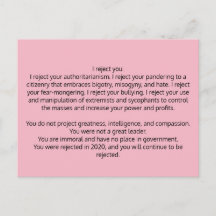 Postcarta al ex presidente Trump