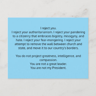 Postal Postcarta al presidente Trump