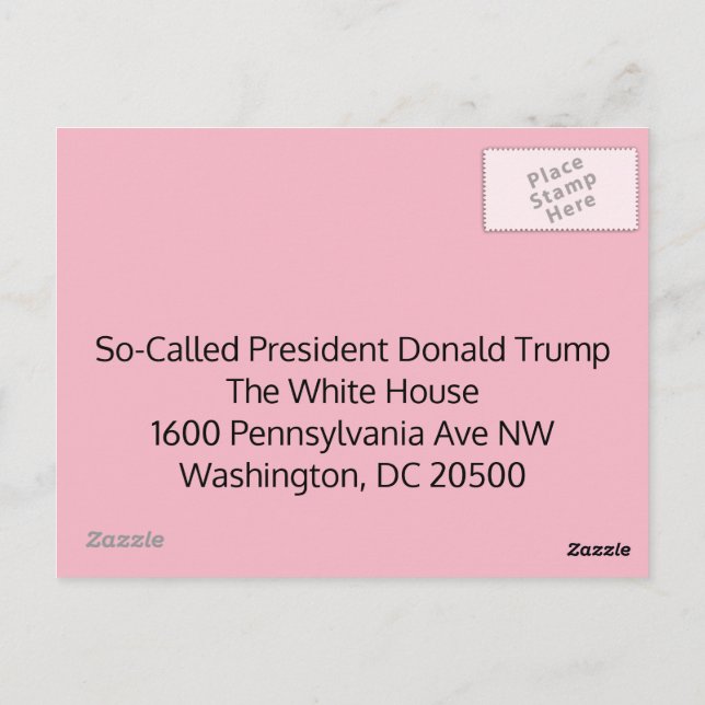 Postal Postcarta al presidente Trump (Reverso)
