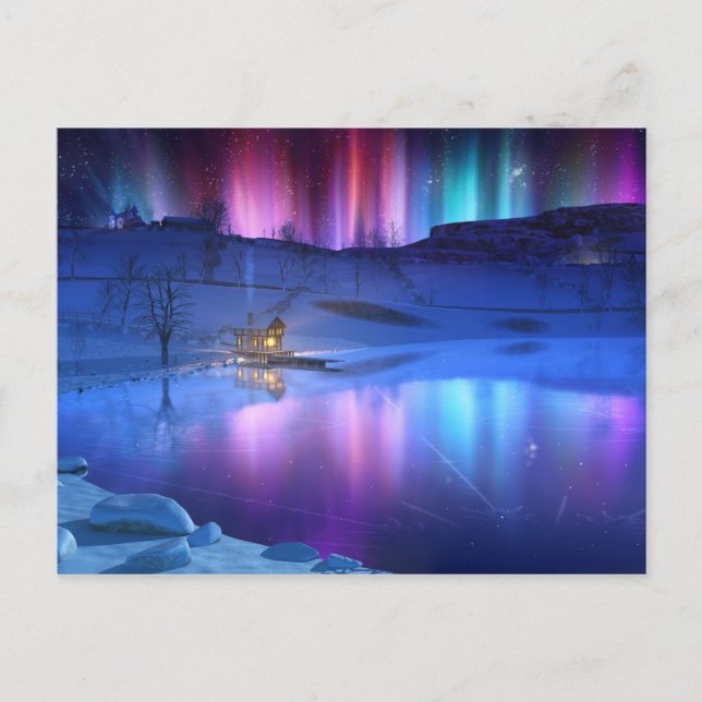 Postal Postcarta arcoiris de invierno (Anverso)