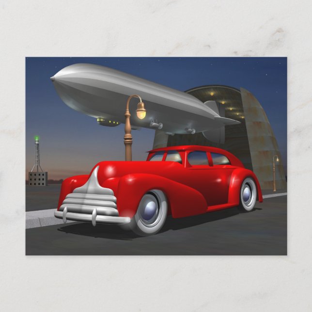 Postal Postcarta Art Deco Sedan (Anverso)
