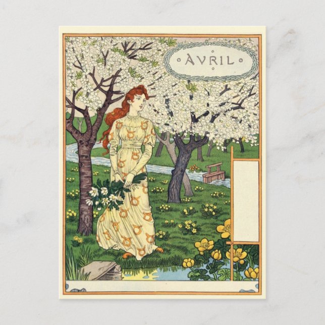 Postal Postcarta Art Nouveau (Anverso)