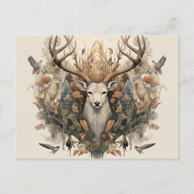 Postal Postcarta artística nórdica retro pagana (Anverso)